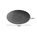 Ljojo Matte Stone Patterned Ceramic Steak Dessert Sushi Salad Plate - Round Shallow Specialty Tableware
