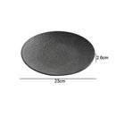 Ljojo Matte Stone Patterned Ceramic Steak Dessert Sushi Salad Plate - Round Shallow Specialty Tableware