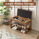 Ljojo™ Mid-Century 2-Tier Shoe Rack Bench: Compact Storage with 550lbs Capacity