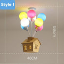 Ljojo Wooden House Balloon LED Ceiling Lights Chandelier for Living Room Decoration