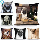 French Bulldog & Pug Dog Pillowcase by Ljojo - Decorative Animal Polyester Cushion Cover