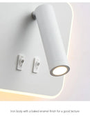 Ljojo LED Wall Lamp with USB Charging, Modern Minimalist Design