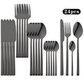 Ljojo 24Pcs Gold Cutlery Set Stainless Steel Flatware Dinnerware Kitchen Tableware