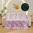 Ljojo Luminous Rainbow Unicorn Pegasus Star Flannel Blanket - Machine Washable Printing and Dyeing Blanket