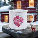 Ljojo Love Enamel Mug Set - Romantic Couples Coffee Cups
