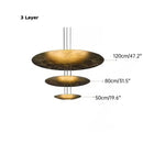 Ljojo American Circular Villa Metal LED Pendant Light Luxury Vintage Chandelier
