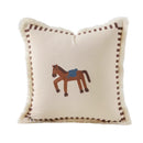 Embroidered Animal Cushion Cover 45x45cm by Ljojo - Puppy Horse Panda Bunny Zebra