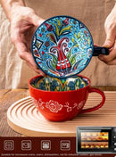 Ljojo 13.5 oz Bohemian Morning Tea Ceramic Coffee Mug for Family, Colleagues, Teachers, Wives, Husbands