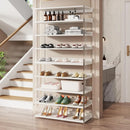 Ljojo™ 8-Tier Acrylic Shoe Rack with Wood Shelves - Modern Shoe Storage Organize 24-32 Pairs