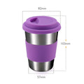 Ljojo 304 Stainless Steel Coffee Cup with Cover, Portable Travel Mug, 350ml