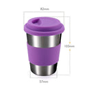 Ljojo 304 Stainless Steel Coffee Cup with Cover, Portable Travel Mug, 350ml