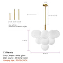 Modern Ball Restaurant Glass LED Chandelier Cream Style Home Decor Hanging Lamp by Ljojo