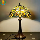 12 Inch Tiffany Style American Stained Glass Table Lamp for Bedroom Living Room - Ljojo