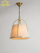 Ljojo Luxury Gold Lustre Copper Pendant Lights LED E14 Hanging Lamp - Modern Minimalist Style