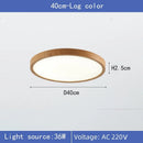 Circular Wood Grain LED Ceiling Light 3-color Kitchen Bathroom Bedroom Ultra-thin Ceiling Lamp by Ljojo