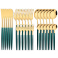 Ljojo 30-Piece Silver Stainless Steel Cutlery Set for Party Kitchen
