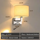 LED Wall Lamp Round Fabric Lampshade With 3W Spotlight Reading Light Sconce by Ljojo