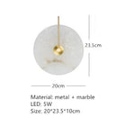 Ljojo Marble Circular Wall Lamp Nordic Minimalist LED Lights