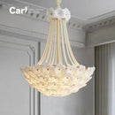 Ljojo Glass Petal Designer Pendant Light | Elegant French Style Bedroom Ceiling Fixture