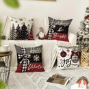 Ljojo Merry Christmas Joy Xmas Trees Red Pillow Covers 45x45CM