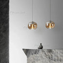 Ljojo Glass Shade Small Pendant Light Stylish Bedroom Hanging Lamp for Home Decor