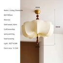Ljojo Wabi Sabi Pleated Fabric E27 Pendant Lights Medieval Retro Bedroom Chandelier