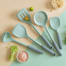 Ljojo 5-Piece Silicone Kitchen Utensil Set White Non-Stick Cooking Tools