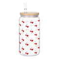 Ljojo 16oz Cherry Bow Plastic Cup with Straw Lid - Holiday Drinkware Gift
