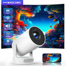 Ljojo™ Magcubic Pro+ 4K HD Projector: 8000 Lumens, Android 11, WiFi6, BT5.4