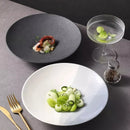 Ljojo Matte Black Western Food Plate Pasta Noodles Bowl Shallow Dish Set