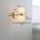 Ljojo LED Wall Lamps 2 Heads Pull Chain Switch White Glass Stair Light