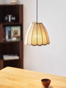 Ljojo Japanese Retro Linen Cloth Pendant Lamp Wave Chandelier Lighting E27 Home Decor Fixture