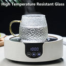 Ljojo 400ml Rose Glass Cup with Handle for Juice Coffee Tea Milk