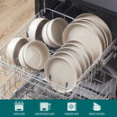 Ljojo Light-Grey Stoneware Plates Set - Dinnerware Set with Plates, Dessert, Bowls