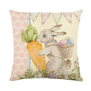 Easter Bunny Eggs Pillowcase 45x45cm Linen Pillow Covers, Ljojo Home Decor Brand