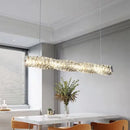 Ljojo Luxury Crystal Pendant Chandelier Dimmable Round LED Ceiling Light