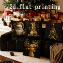 Festive Gold Christmas Pattern Pillow Covers by Ljojo - Sofa Bedroom Car Décor