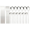 Ljojo 24-Piece Stainless Steel Cutlery Set - Black Western Dinnerware Silverware Set