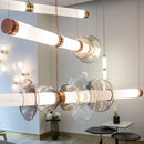 Ljojo Luna Glass Tube Chandelier LED Lamp - Modern Italian Design for Bedroom and Living Room