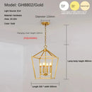 Gold Iron Cage Pendant Lighting Fixture Chandelier for Dining Room by Ljojo