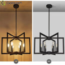 Nordic Black Iron Wrought Candle LED Pendant Chandelier for Living Room by Ljojo