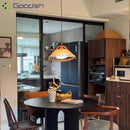 Japanese Painted Fashion Wooden Hat LED Pendant Light Chandelier for Living Room by Ljojo