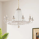 American Country Retro Crystal Chandelier Black Dining Room Bedroom Pendant Light by Ljojo