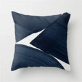 Geometric Blue Ink Flower Pillowcase for Stylish Home Decor by Ljojo