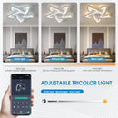 Ljojo Lotus Ceiling Fan Light: Remote Control, 6-speed, Decorative LED for Living Room & Bedroom