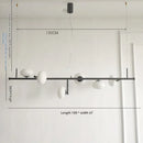 Ljojo Linear LED Glass Globe Pendant Light for Kitchen Dining Living Room