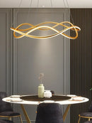 Ljojo Line Art LED Chandelier Modern Designer 3D Curved Pendant Lamp for Home Decor