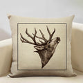 Elk Animal Cushion Cover Sofa Decor Pillow Case Linen Home Decor Ljojo
