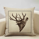 Elk Animal Cushion Cover Sofa Decor Pillow Case Linen Home Decor Ljojo