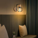 Iron Wood Wall Lamp Shade E27 for Bedroom Living Room by Ljojo